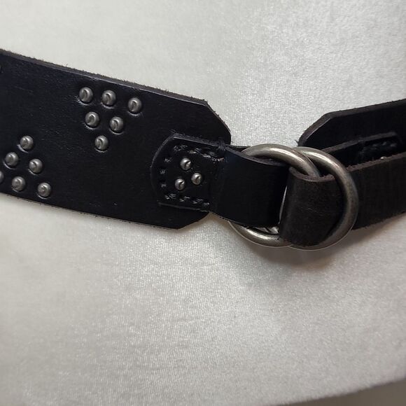 Denim & Supply Ralph Lauren Black Studded Leather Belt M 35-38 - Picture 5 of 6